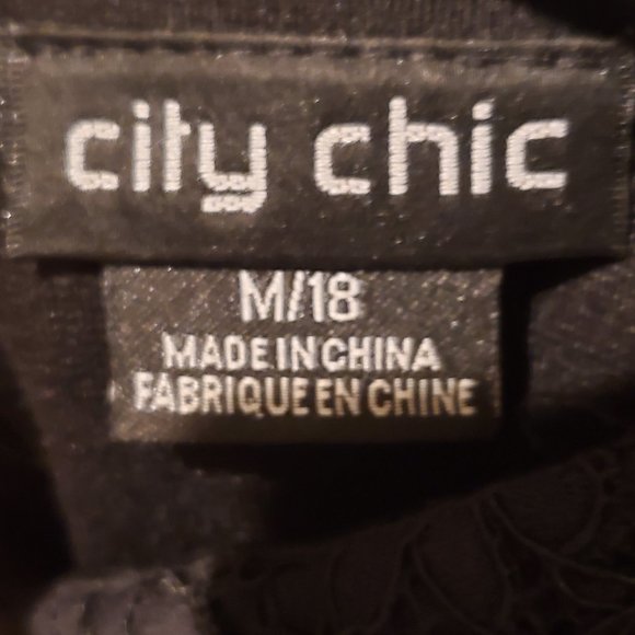 City Chic Black Lace Off The Shoulder Dress Size 18 - Picture 5 of 7